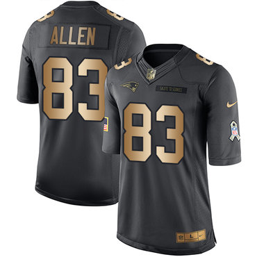 Nike Patriots #83 Dwayne Allen Black Men's Stitched NFL Limited Gold Salute To Service Jersey