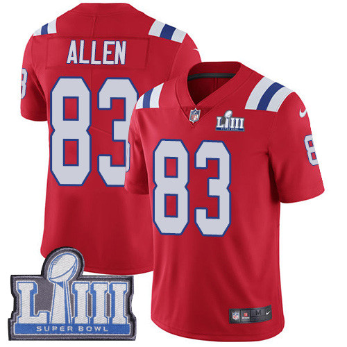 Nike Patriots #83 Dwayne Allen Red Alternate Super Bowl LIII Bound Men's Stitched NFL Vapor Untouchable Limited Jersey