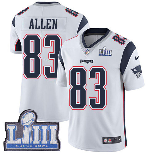 Nike Patriots #83 Dwayne Allen White Super Bowl LIII Bound Youth Stitched NFL Vapor