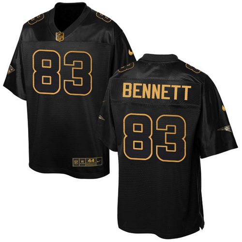 Nike Patriots #83 Martellus Bennett Black Men's Stitched NFL Elite Pro Line Gold Collection Jersey