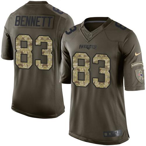 Nike Patriots #83 Martellus Bennett Green Men's Stitched NFL Limited Salute to Service Jersey