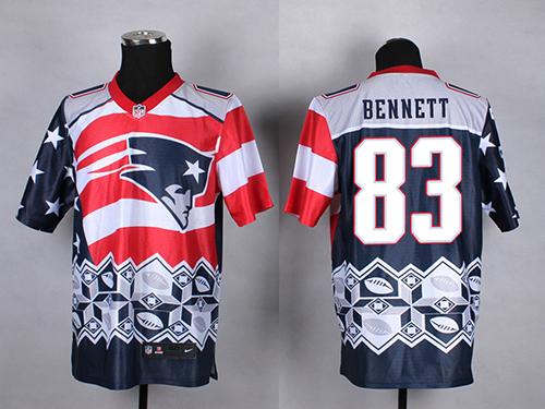 Nike Patriots #83 Martellus Bennett Navy Blue Men's Stitched NFL Elite Noble Fashion Jersey