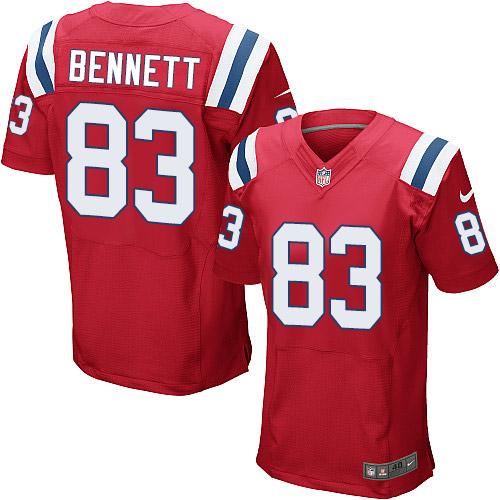 Nike Patriots #83 Martellus Bennett Red Alternate Men's Stitched NFL Elite Jersey