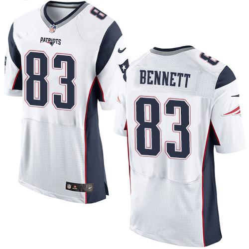 Nike Patriots #83 Martellus Bennett White Men's Stitched NFL Elite Jersey