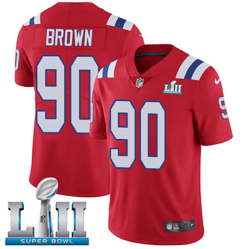 Nike Patriots #90 Malcom Brown Red Alternate Super Bowl LII Youth Stitched NFL Vapor Untouchable Limited Jersey