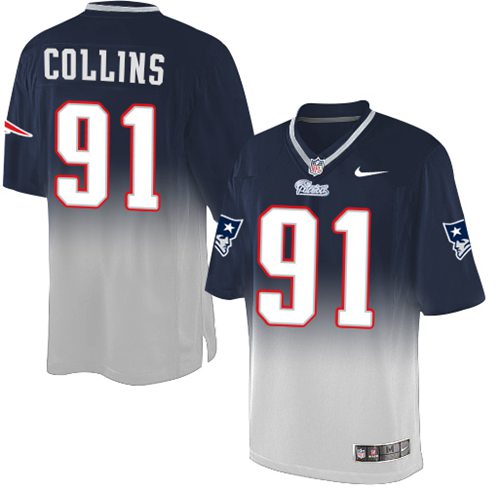 Nike Patriots #91 Jamie Collins Navy Blue Grey Men's Stitched NFL Elite Fadeaway Fashion Jersey