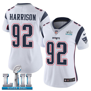 Nike Patriots #92 James Harrison White Super Bowl LII Women's Stitched NFL Vapor Untouchable Limited Jersey - 副本