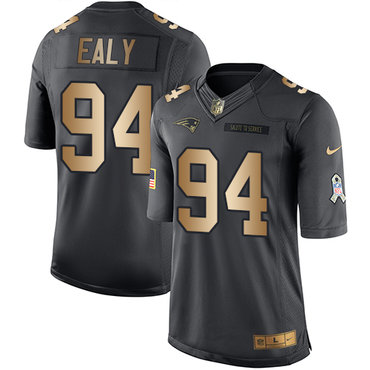 Nike Patriots #94 Kony Ealy Black Men's Stitched NFL Limited Gold Salute To Service Jersey