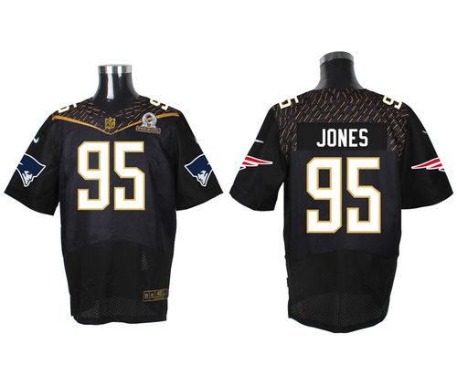 Nike Patriots #95 Chandler Jones Black 2016 Pro Bowl Men's Stitched NFL Elite Jersey