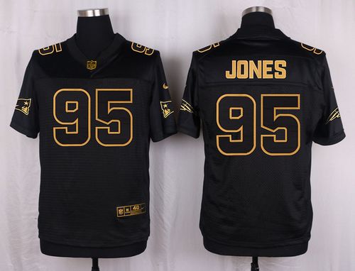 Nike Patriots #95 Chandler Jones Pro Line Black Gold Collection Men's Stitched NFL Elite Jersey