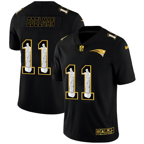 Nike Patriots 11 Julian Edelman Black Jesus Faith Edition Limited Jersey