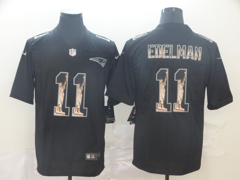 Nike Patriots 11 Julian Edelman Black Statue Of Liberty Limited Jersey