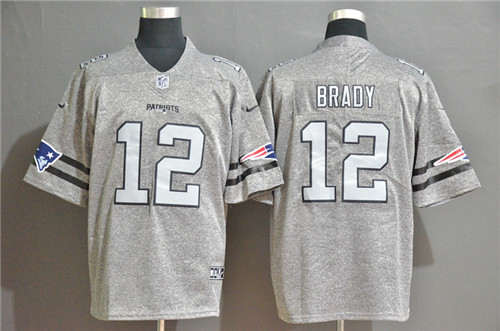 Nike Patriots 12 Tom Brady 2019 Gray Gridiron Gray Vapor Untouchable Limited Jersey