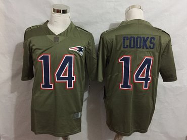 Nike Patriots 14 Brandin Cooks Olive Salute To Service Limited Jersey