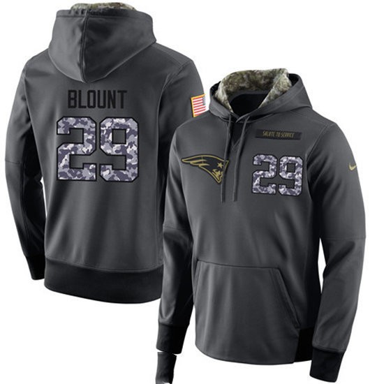 Nike Patriots 29 LeGarrette Blount Anthracite Salute to Service Pullover Hoodie
