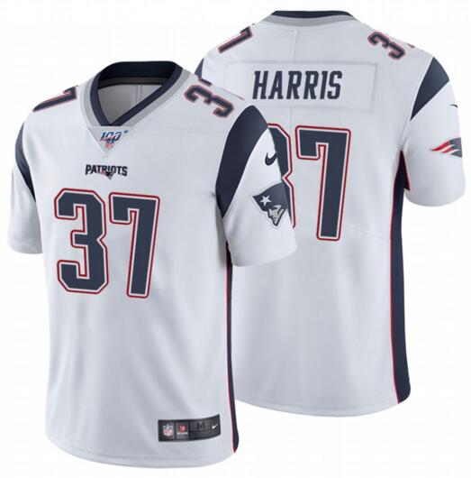 Nike Patriots 37 Damien Harris White 100th Season Vapor Untouchable Limited Jersey