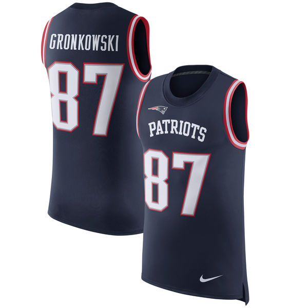 Nike Patriots 87 Rob Gronkowski Navy Color Rush Name & Number Tank Top
