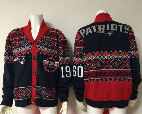 Nike Patriots Blank Navy Blue Red Men's Ugly Sweater