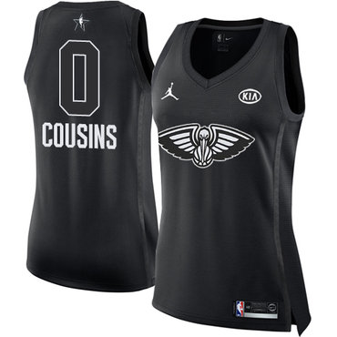 Nike Pelicans #0 DeMarcus Cousins Black Women's NBA Jordan Swingman 2018 All-Star Game Jersey