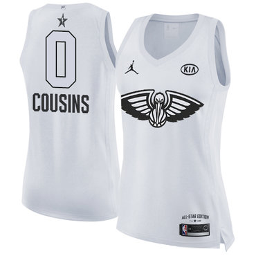 Nike Pelicans #0 DeMarcus Cousins White Women's NBA Jordan Swingman 2018 All-Star Game Jersey