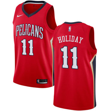 Nike Pelicans #11 Jrue Holiday Red NBA Swingman Statement Edition Jersey