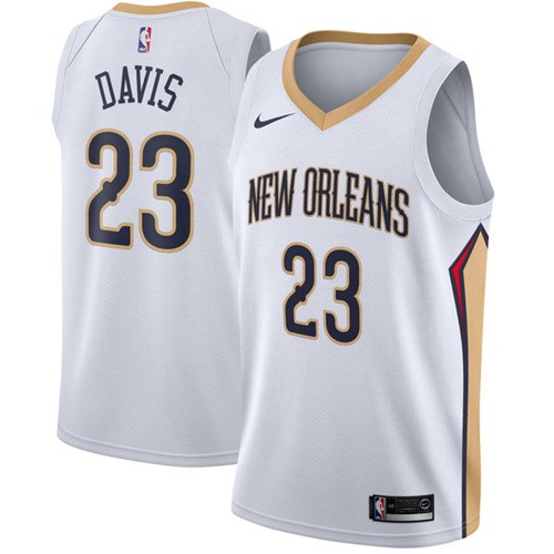 Nike Pelicans #23 Anthony Davis White NBA Swingman Jersey