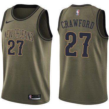 Nike Pelicans #27 Jordan Crawford Green Salute to Service NBA Swingman Jersey