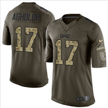 Nike Philadelphia Eagles #17 Nelson Agholor Green Men's Stitched NFL Limited Salute to Service Jersey