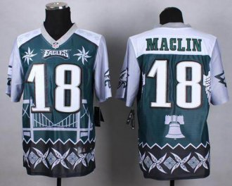 Nike Philadelphia Eagles #18 Jeremy Maclin Midnight Green NFL Elite Noble Fashion Jersey