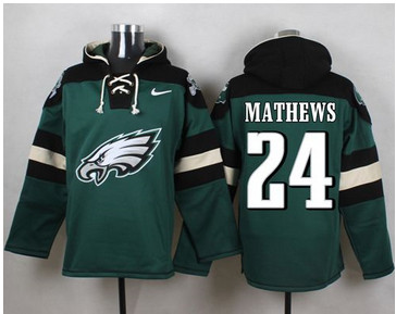 Nike Philadelphia Eagles #24 Ryan Mathews Midnight Green Player Pullover NFL Hoodie