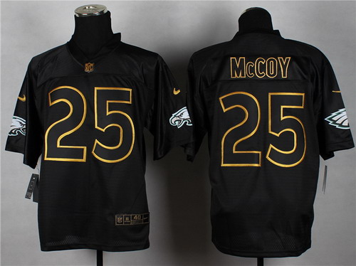 Nike Philadelphia Eagles #25 LeSean McCoy 2014 All Black_Gold Elite Jersey