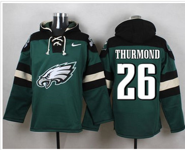 Nike Philadelphia Eagles #26 Walter Thurmond Midnight Green Player Pullover NFL Hoodie