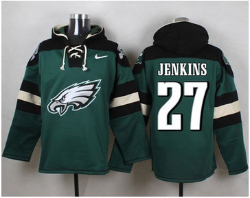 Nike Philadelphia Eagles #27 Malcolm Jenkins Midnight Green Player Pullover NFL Hoodie
