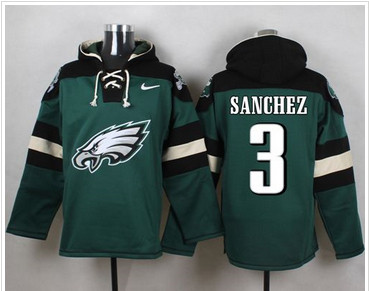 Nike Philadelphia Eagles #3 Mark Sanchez Midnight Green Player Pullover NFL Hoodie