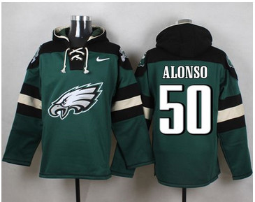 Nike Philadelphia Eagles #50 Kiko Alonso Midnight Green Player Pullover NFL Hoodie