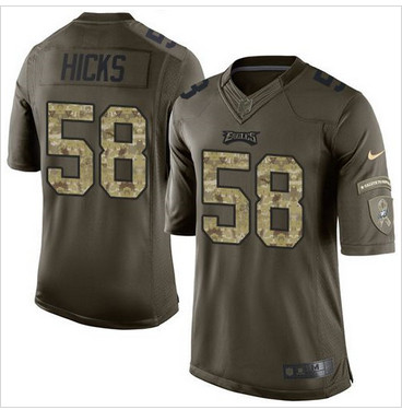 Nike Philadelphia Eagles #58 Jordan Hicks Green Men's Stitched NFL Limited Salute to Service Jersey
