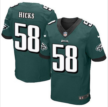 Nike Philadelphia Eagles #58 Jordan Hicks Midnight Green Team Color Men's Stitched NFL New Elite Jersey