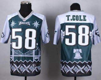 Nike Philadelphia Eagles #58 Trent Cole Midnight Green NFL Elite Noble Fashion Jersey
