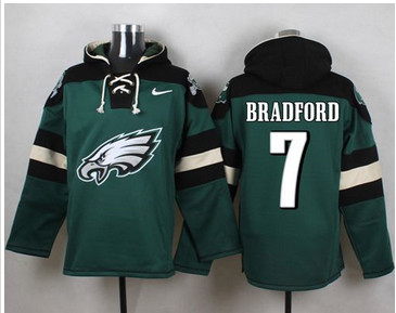 Nike Philadelphia Eagles #7 Sam Bradford Midnight Green Player Pullover NFL Hoodie