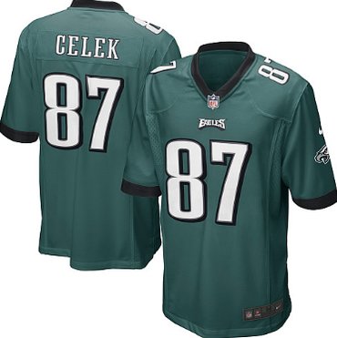 Nike Philadelphia Eagles #87 Brent Celek Dark Green Game Kids Jersey.png