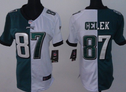 Nike Philadelphia Eagles #87 Brent Celek Green_White Two Tone Womens Jersey 