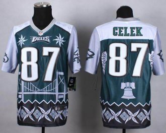 Nike Philadelphia Eagles #87 Brent Celek Midnight Green NFL Elite Noble Fashion Jersey