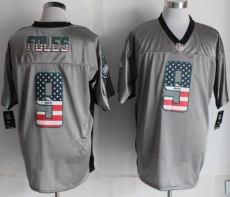 Nike Philadelphia Eagles #9 Nick Foles Grey NFL Elite USA Flag Fashion Jersey