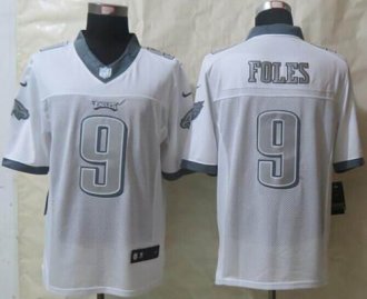 Nike Philadelphia Eagles #9 Nick Foles White NFL Limited Platinum Jersey