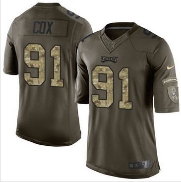 Nike Philadelphia Eagles #91 Fletcher Cox Green Men's Stitched NFL Limited Salute to Service Jersey