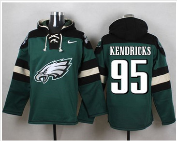 Nike Philadelphia Eagles #95 Mychal Kendricks Midnight Green Player Pullover NFL Hoodie