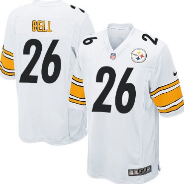 Nike Pittsburgh Steelers #26 LeVeon Bell White Game Jersey.png