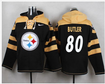 Nike Pittsburgh Steelers #80 Jack Butler Black Player Pullover NFL Hoodie