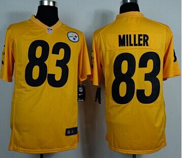 Nike Pittsburgh Steelers #83 Heath Miller Gold NFL Game Jersey