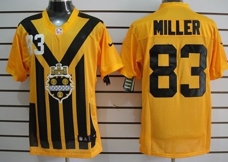 Nike Pittsburgh Steelers #84 Antonio Brown 1933 Yellow Throwback Jersey 